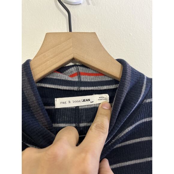 Dark Academia Y2K Bella Indie Sleaze Wool Striped Sweater S Parisian 90s Fitted - Picture 6 of 13